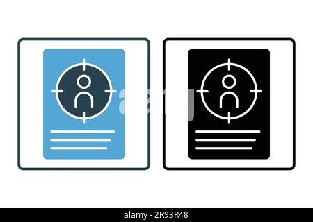 Target market icon. Target and people. icon related to customer target, digital marketing. Solid icon style design. Simple vector design editable Stock Vector
