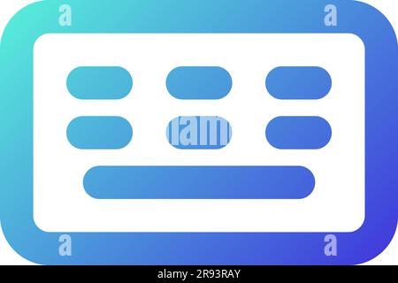 Keyboard pixel perfect gradient linear ui icon Stock Vector
