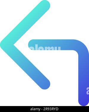 Reply arrow pixel perfect gradient linear ui icon Stock Vector