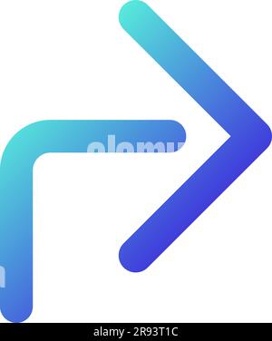 Forward arrow pixel perfect gradient linear ui icon Stock Vector