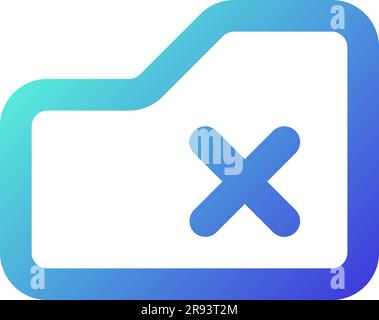 Delete from folder pixel perfect gradient linear ui icon Stock Vector