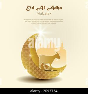Islamic Festivity Ahead Eid Al-Adha Mubarak Social Media Banner Template Stock Vector