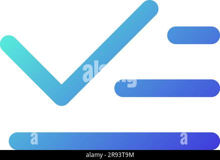 List and checkmark pixel perfect gradient linear ui icon Stock Vector