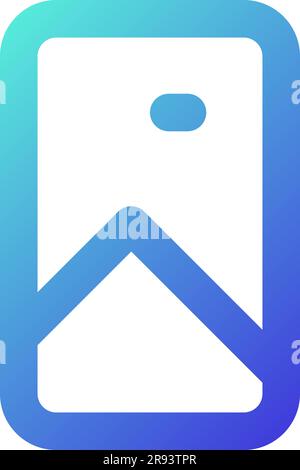 Vertical picture pixel perfect gradient linear ui icon Stock Vector
