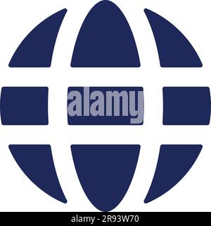Globe black glyph ui icon Stock Vector