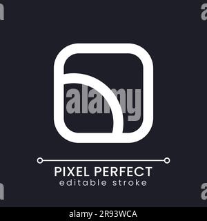 Color saturation pixel perfect white linear ui icon for dark theme Stock Vector