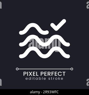 Float effect applying pixel perfect white linear ui icon for dark theme Stock Vector