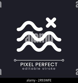 Remove float effect pixel perfect white linear ui icon for dark theme Stock Vector