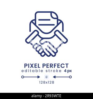 Contract management linear desktop icon Stock Vector