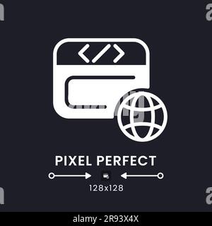 Website host white solid desktop icon Stock Vector