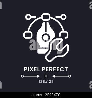 Design tools white solid desktop icon Stock Vector