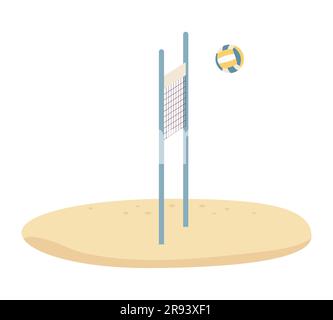 Sand volleyball semi flat colour vector object Stock Vector