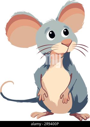 Small mouse sitting over white Stock Vector