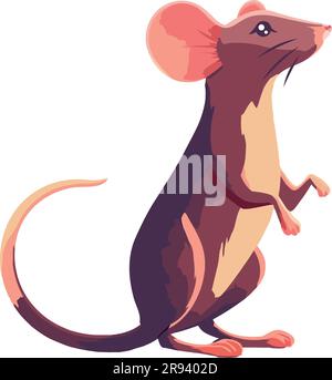 Small rat sitting over white Stock Vector