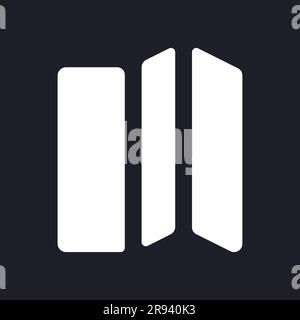 Brochure dark mode glyph ui icon Stock Vector