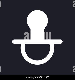 Babysitting dark mode glyph ui icon Stock Vector