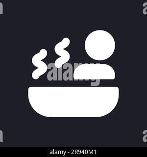 Spa dark mode glyph ui icon Stock Vector