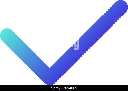 Checkmark pixel perfect gradient linear ui icon Stock Vector