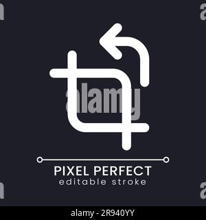 Cropping pixel perfect white linear ui icon for dark theme Stock Vector