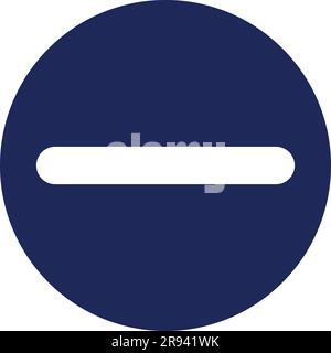 Subtraction button black glyph ui icon Stock Vector