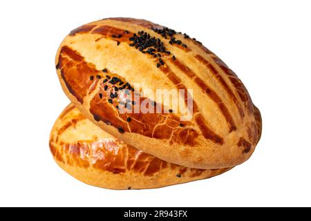 Pogaca isolated on white background. Turkish pastry product Stock Photo