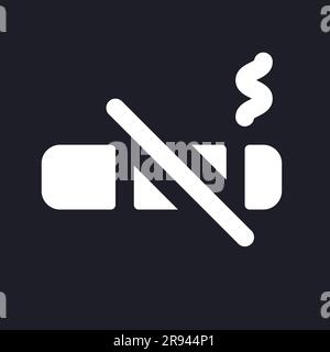 No smoking dark mode glyph ui icon Stock Vector