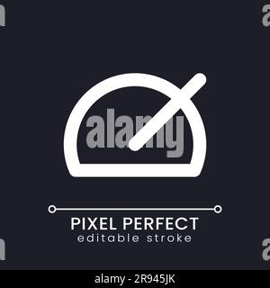 Speed up pixel perfect white linear ui icon for dark theme Stock Vector