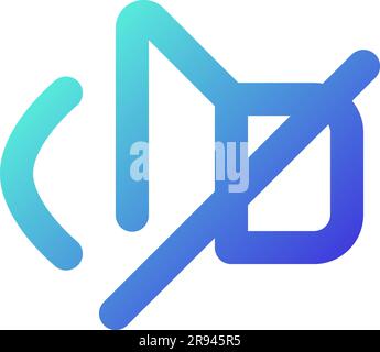 Mute sound pixel perfect gradient linear ui icon Stock Vector