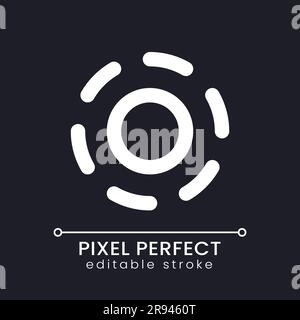 Breathe animation effect pixel perfect white linear ui icon for dark theme Stock Vector
