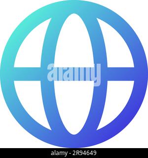 Globe pixel perfect gradient linear ui icon Stock Vector