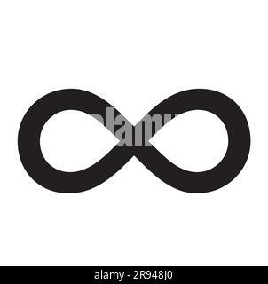 Black infinite sign on a white background with copy space Stock Vector