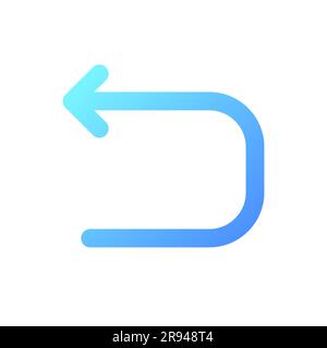 Backward arrow pixel perfect gradient linear ui icon Stock Vector