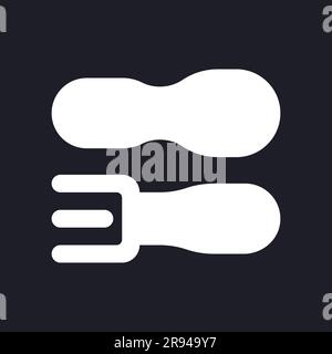 Restaurant dark mode glyph ui icon Stock Vector