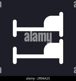 Bunk bed dark mode glyph ui icon Stock Vector
