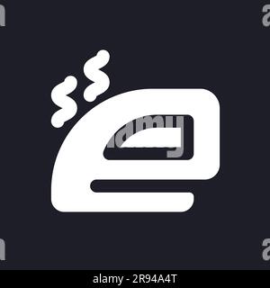 Clothes iron dark mode glyph ui icon Stock Vector