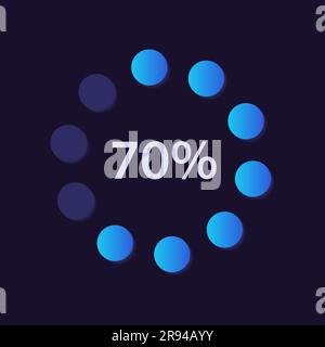 Circular dot gradient infographic chart design template for dark theme Stock Vector