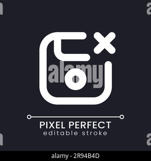 Cancel saving pixel perfect white linear ui icon for dark theme Stock Vector