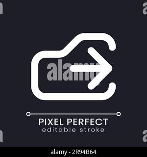 Logout pixel perfect white linear ui icon for dark theme Stock Vector