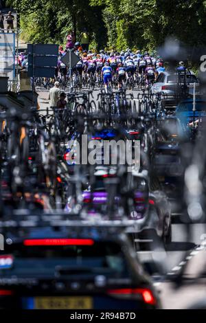 VALKENBURG - The women climb the Cauberg during the NK cycling. The women compete in Limburg for the title on the road at the NK cycling. ANP MARCEL VAN HOORN netherlands out - belgium out Stock Photo