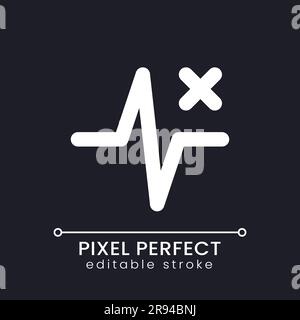 Removed pulse animation pixel perfect white linear ui icon for dark theme Stock Vector