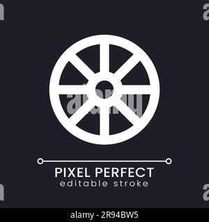 Hue color pixel perfect white linear ui icon for dark theme Stock Vector