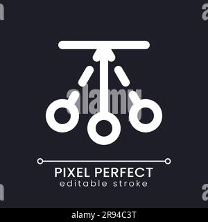 Pendulum animation pixel perfect white linear ui icon for dark theme Stock Vector