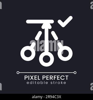 Pendulum movement applying pixel perfect white linear ui icon for dark theme Stock Vector