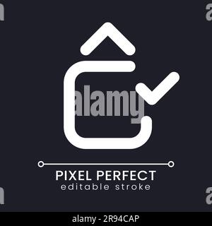 Jump animation applying pixel perfect white linear ui icon for dark theme Stock Vector