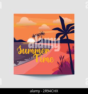 summer sale social or square post template Stock Vector