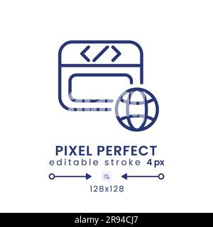 Website host linear desktop icon Stock Vector