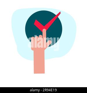 Hand touching, pointing to something Stock Vector