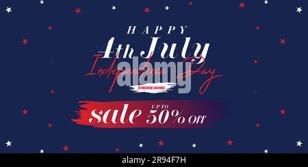Happy 4th of July. Fourth July Independence Day USA. Independence Day sale web banner. Independence Day USA social media promotion template Stock Vector