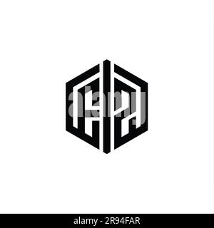 EZ Letter Logo monogram hexagon shape with triangle outline sharp slice ...