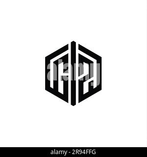 GZ Letter Logo monogram hexagon shape with ornament abstract isolated ...